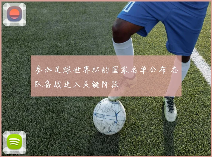 参加足球世界杯的国家名单公布 各队备战进入关键阶段
